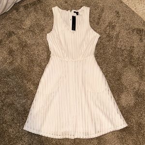 Apt. 9 Mesh texture fit and flare white A line dress